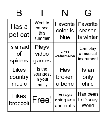 4th Grade Fantastico's Bingo Card