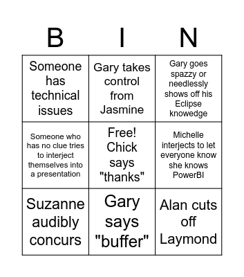 GEMBA Bingo Card