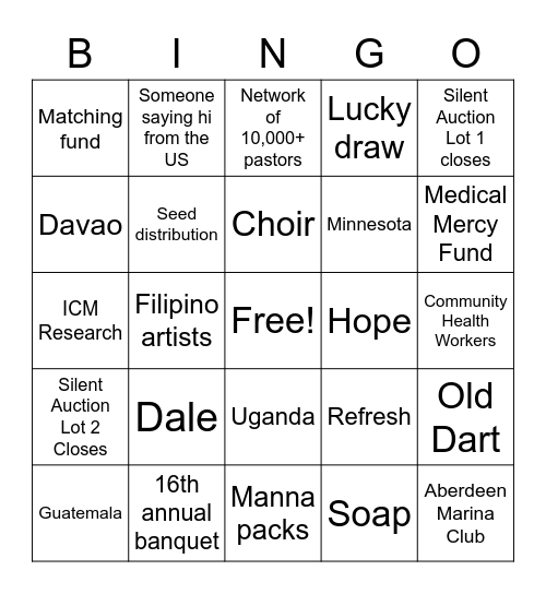 Transform Bingo Card