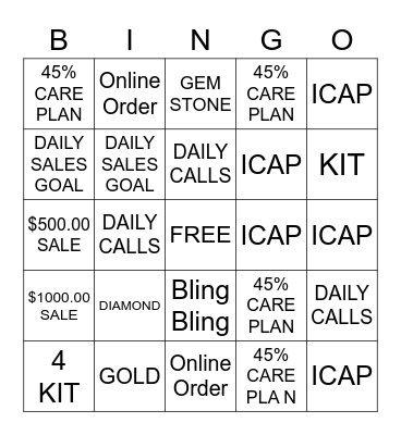 FINE JEWELRY BIGGEST SALE Bingo Card