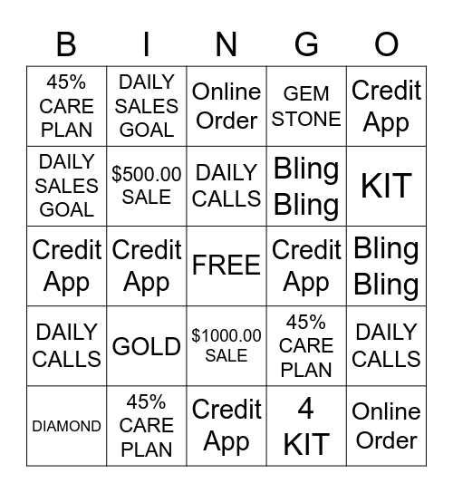 FINE JEWELRY BIGGEST SALE OF THE SEASON Bingo Card