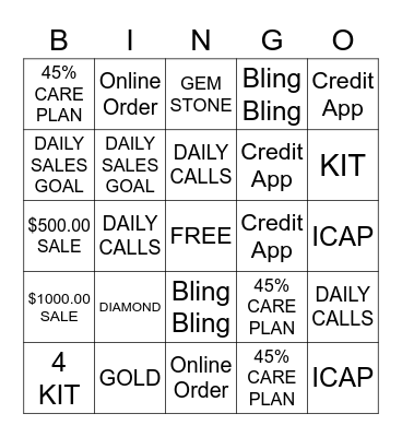 FINE JEWELRY BIGGEST SALE OF THE SEASON Bingo Card