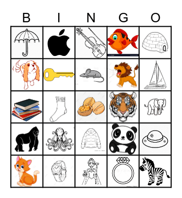 A-Z alphabet Bingo Card