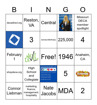 MO DECA Bingo Card
