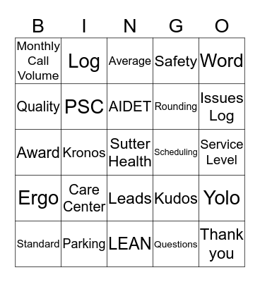 Yolo PSC Bingo Card