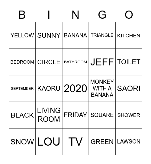 B-B-B-BINGO Card