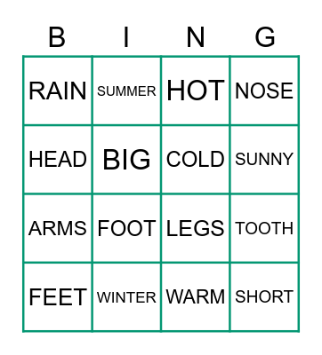 BINGO TIME! Bingo Card