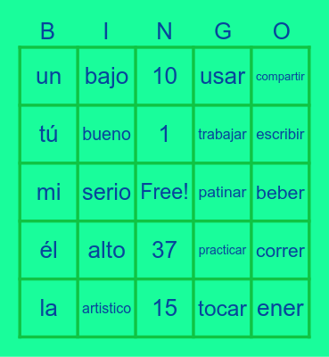 Spanish Bingo Card