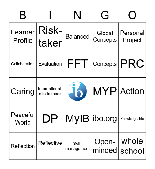 IB 2020 Bingo Card
