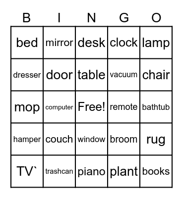 Household Bingo Card