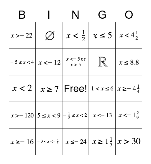 Ch. 6 Quiz Review Bingo Card