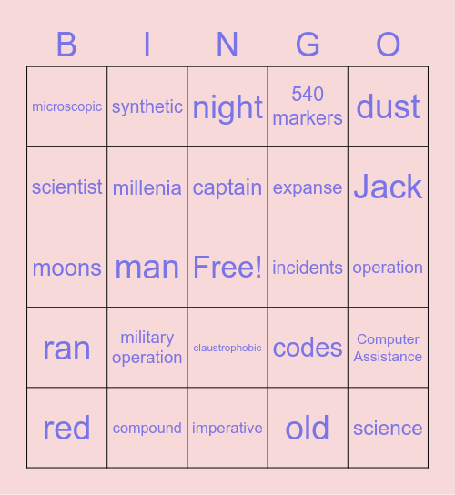 Reading Bingo Card