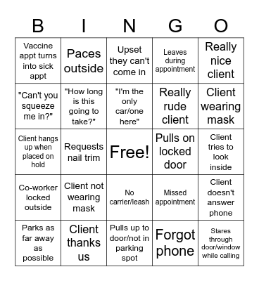 COVID BINGO Card