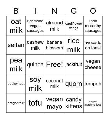 VegSoc Bingo 2 Bingo Card