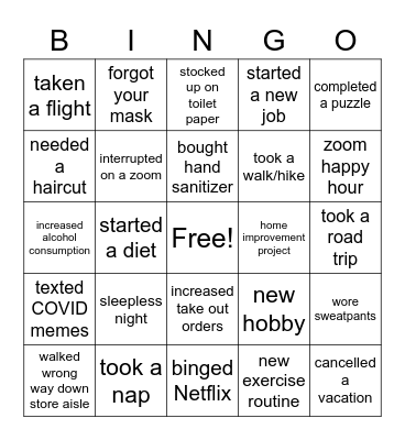 Quarantimes Bingo Card