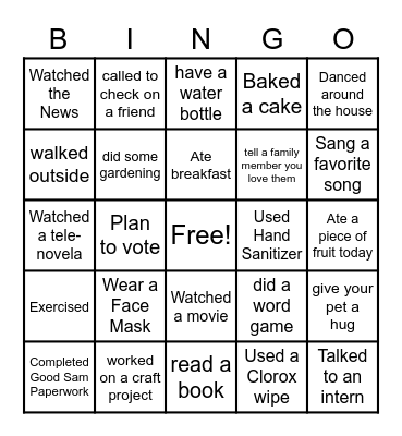 October Bingo! Bingo Card