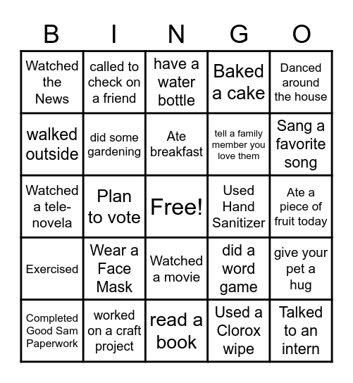 October Bingo! Bingo Card