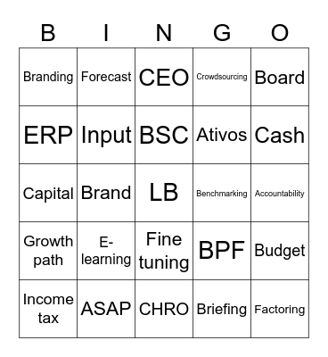 BINGO LIVING BRANDS Bingo Card