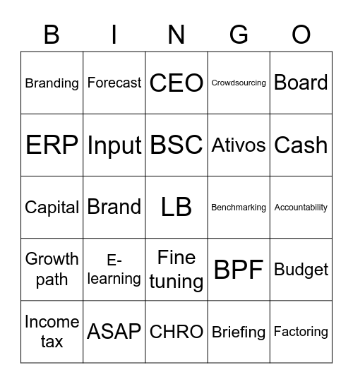 BINGO LIVING BRANDS Bingo Card