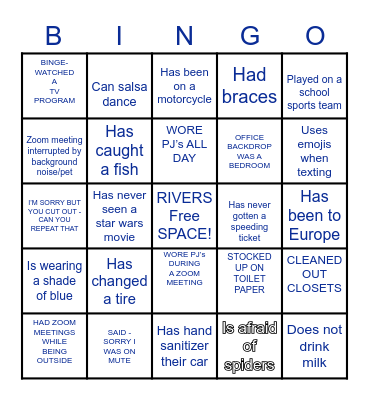 Find Someone Who.... Bingo Card