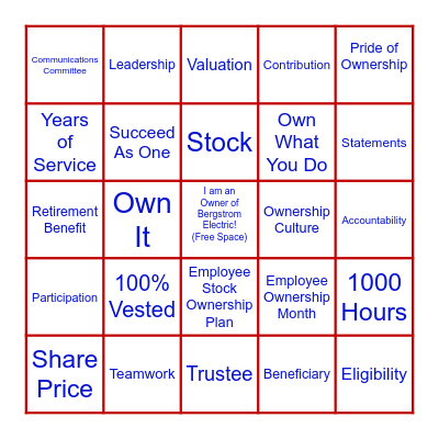 ESOP BINGO Card