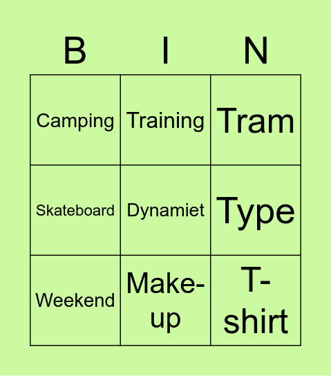 Leenwoorden Bingo Card