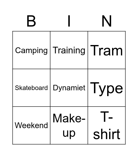 Leenwoorden Bingo Card