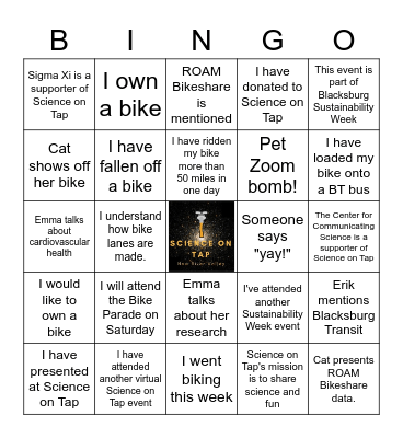 SoT Cycling Toward Healthier Communities Bingo Card