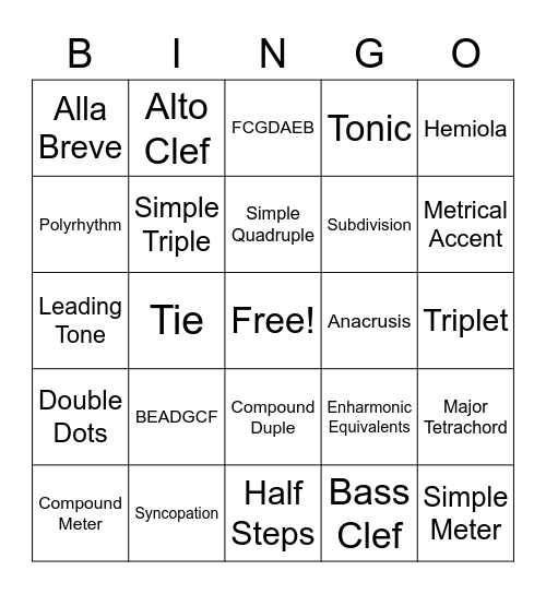 Sophia Bingo Card