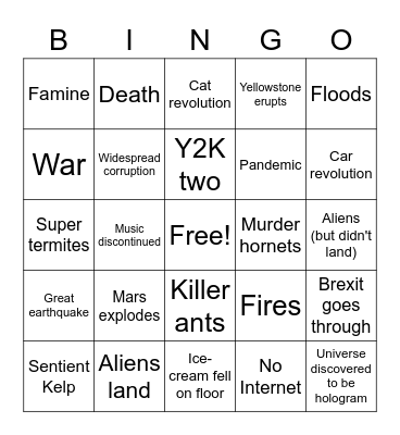 2020 Bingo Card