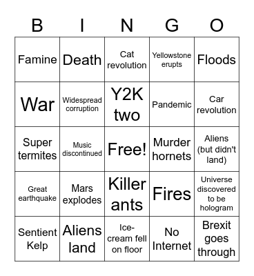 2020 Bingo Card