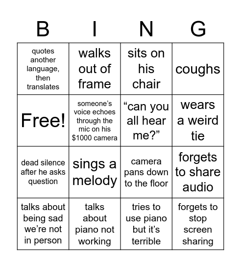 Barte Bingo Card