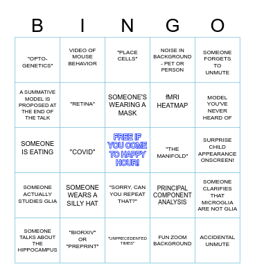 Neuroscience Retreat Bingo! Bingo Card