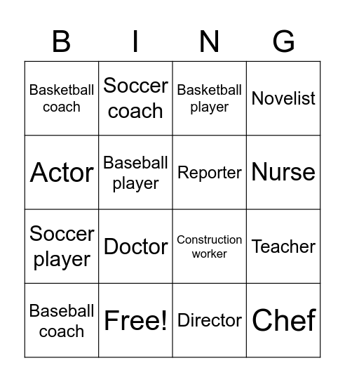 Jobs Bingo! Bingo Card