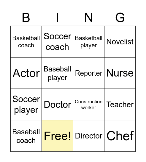 Jobs Bingo! Bingo Card