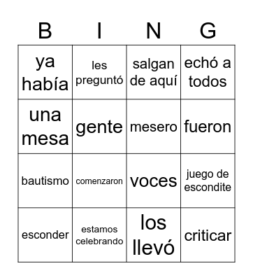 Celebramos juntos (Period 4) Bingo Card