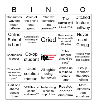 ENGINEERING Bingo Card