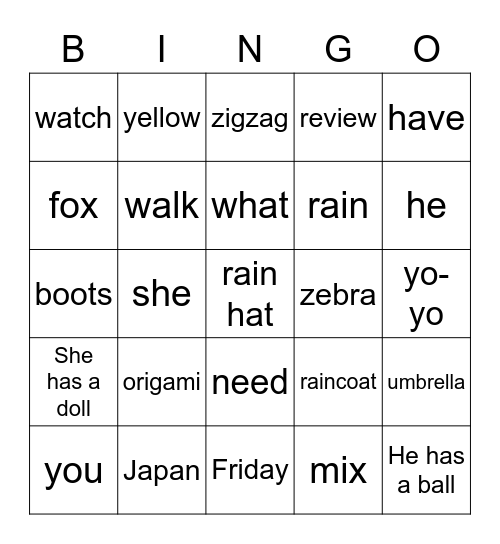 P1/1 Bingo :) Bingo Card