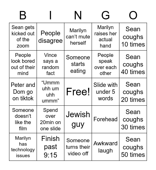 FILM Bingo Card