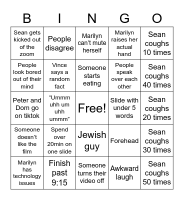 FILM Bingo Card