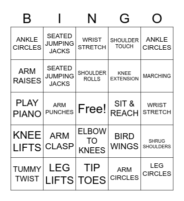 FITNESS BINGO Card