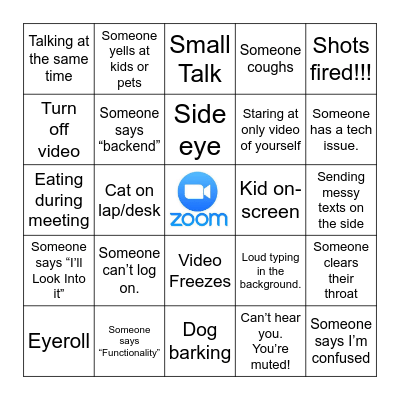 ZOOM BINGO Card