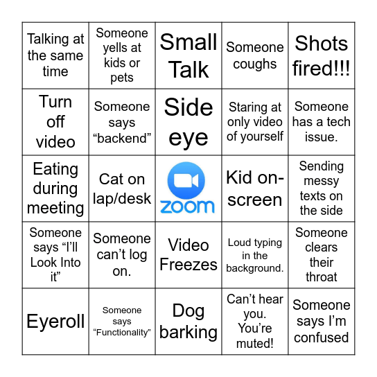 ZOOM BINGO Card