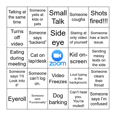 ZOOM BINGO Card