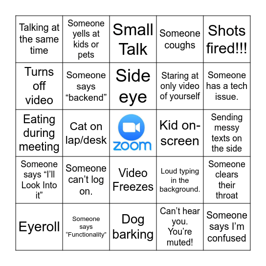 ZOOM BINGO Card