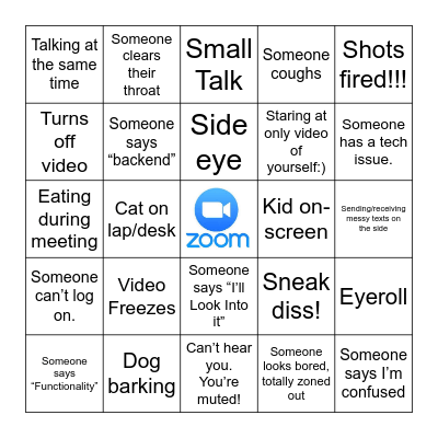 ZOOM BINGO Card