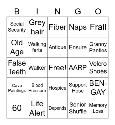 Kandy's 60! Bingo Card