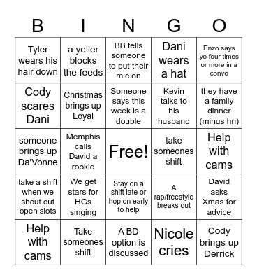 BB22 Updater Bingo! 2 Bingo Card