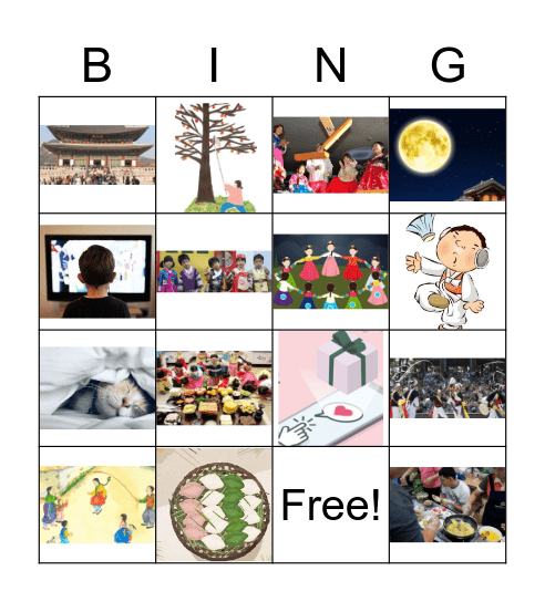 Chuseok Holiday Bingo Card