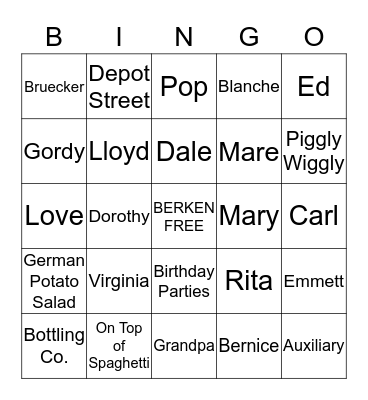 BERKEN Bingo Card